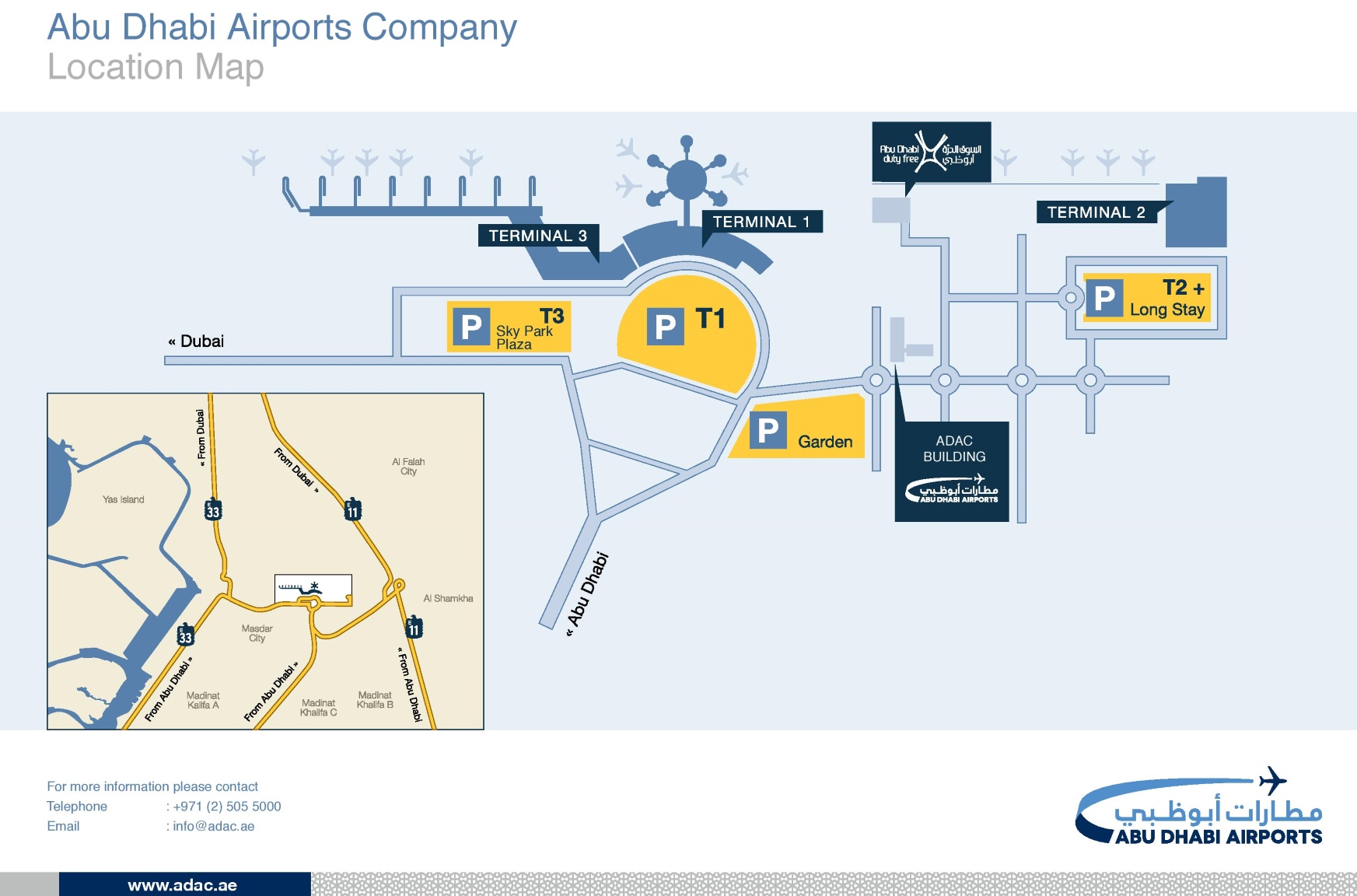 Abu Dabi aerodrom mapa