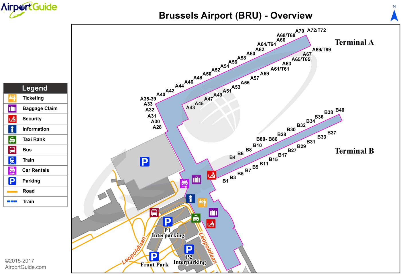 Aerodrom Brisel mapa