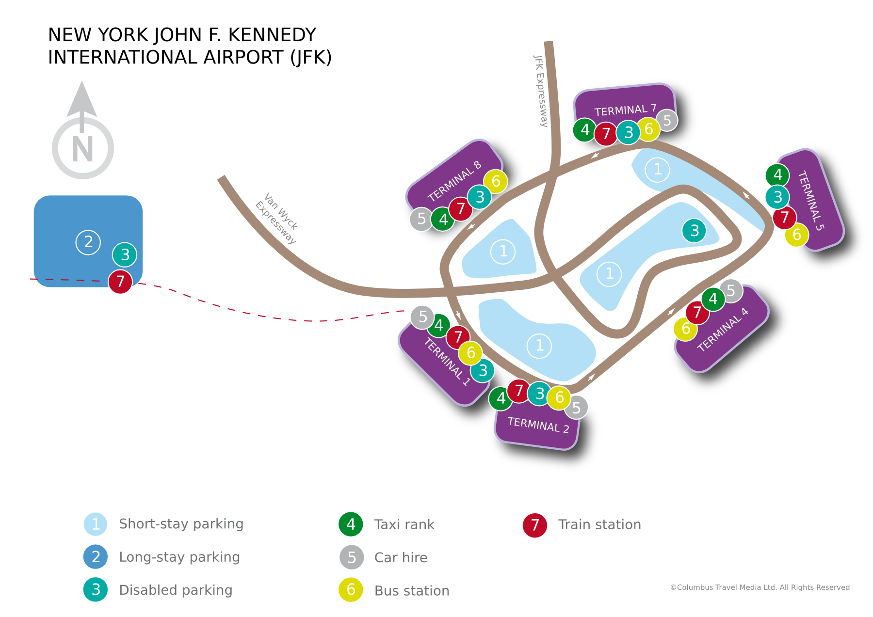 Mapa aerodroma Džon F. Kenedi