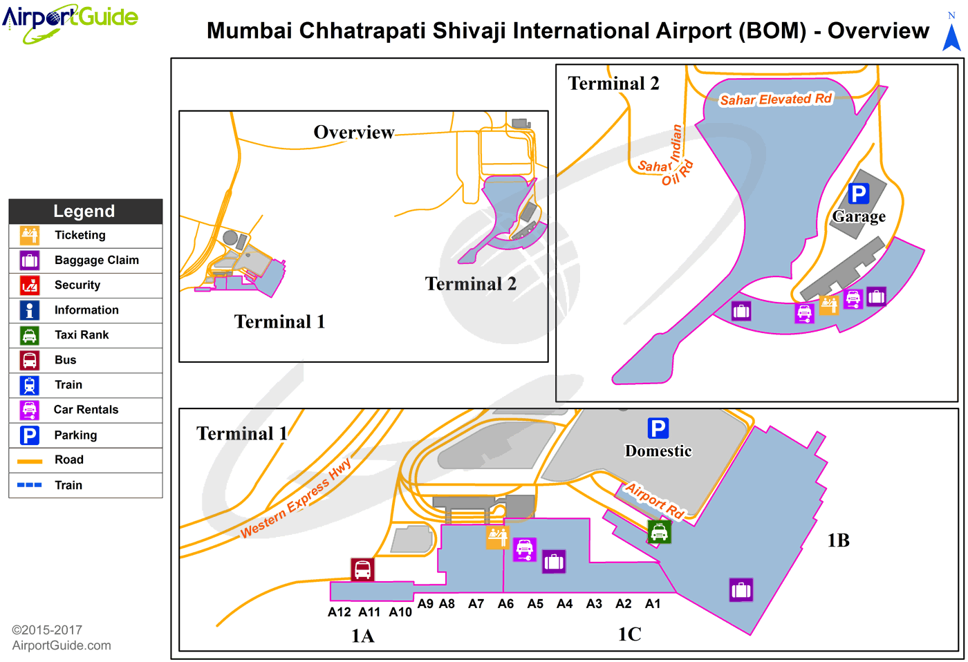 Mapa aerodroma Chhatrapati Shivaji Maharaj
