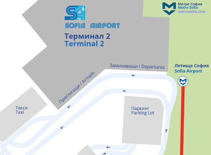 Mapa terminala 2 aerodroma Sofija