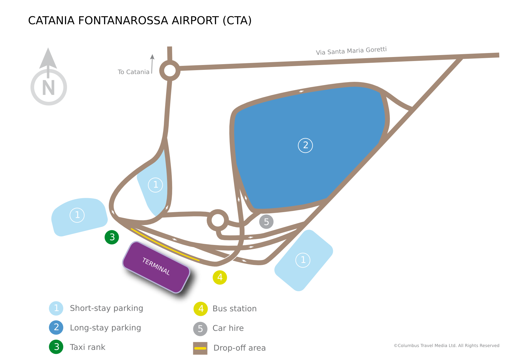 Mapa aerodroma Fontanarossa