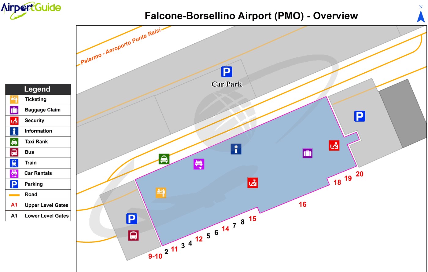 Palermo aerodrom mapa