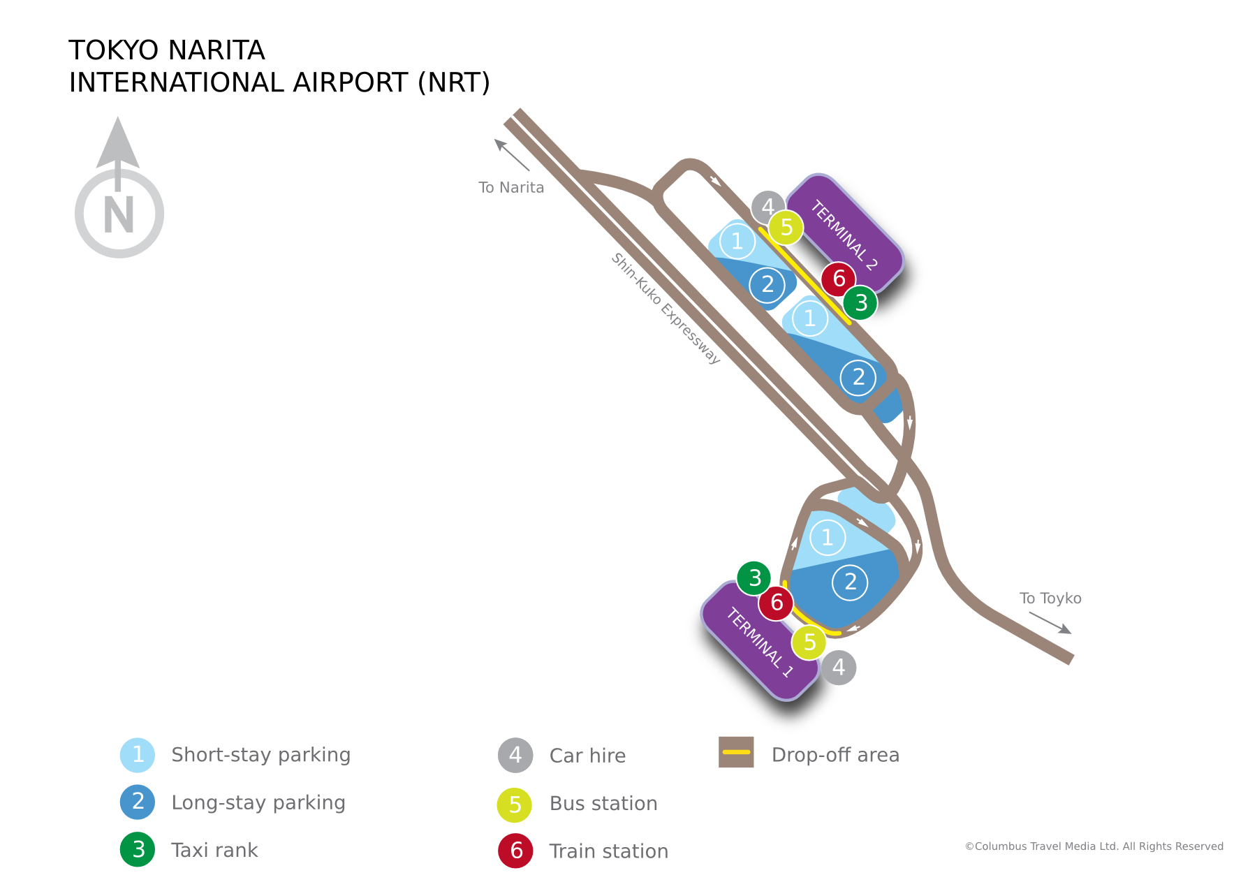 Mapa aerodroma Narita