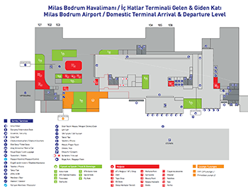 Mapa lokalnog terminala aerodroma Milas Bodrum