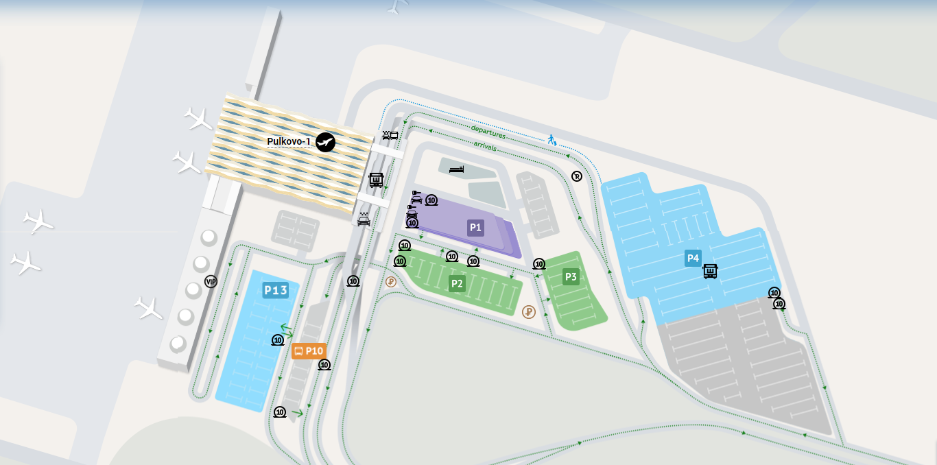 Mapa aerodroma Pulkovo