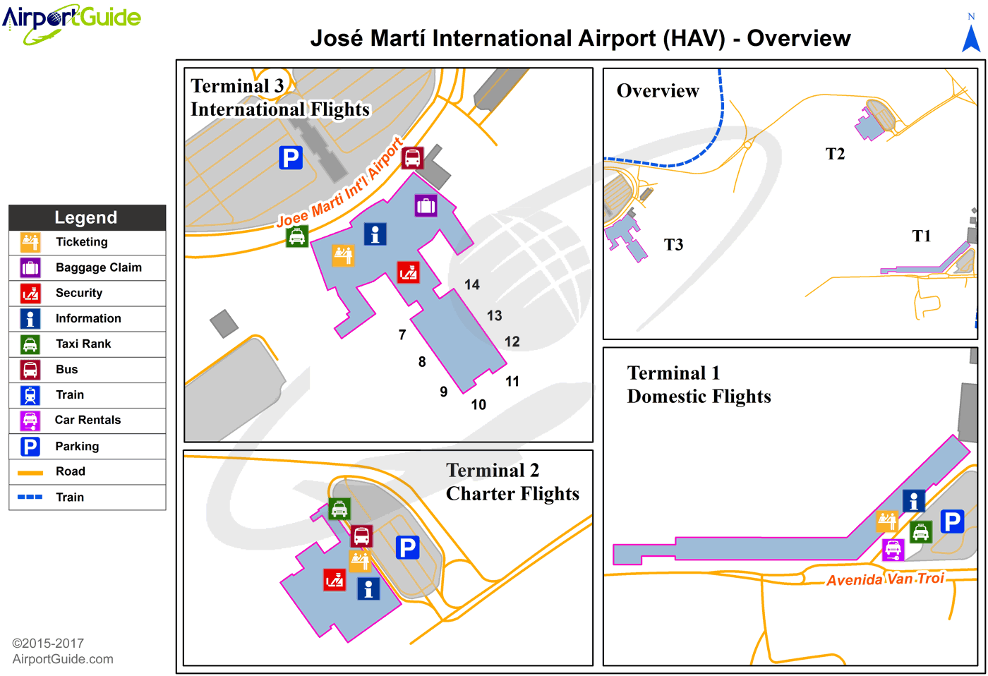 Mapa aerodroma Hoze Marti