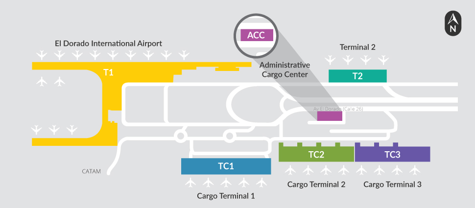 Mapa terminala na aerodromu El Dorado