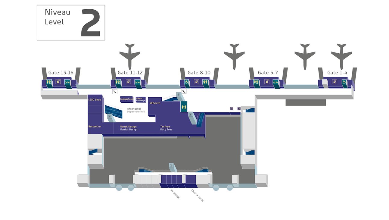 Bilund mapa aerodroma Nivo 2