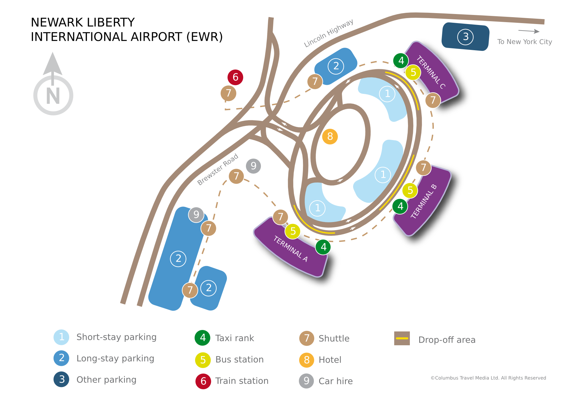 Newark Liberty mapa aerodroma