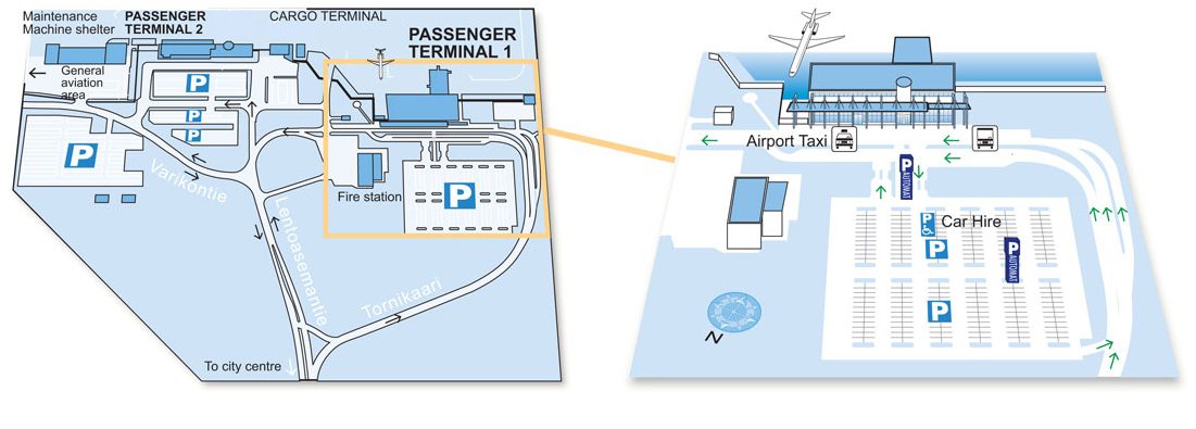 mapa aerodroma Tampere Pirkkal